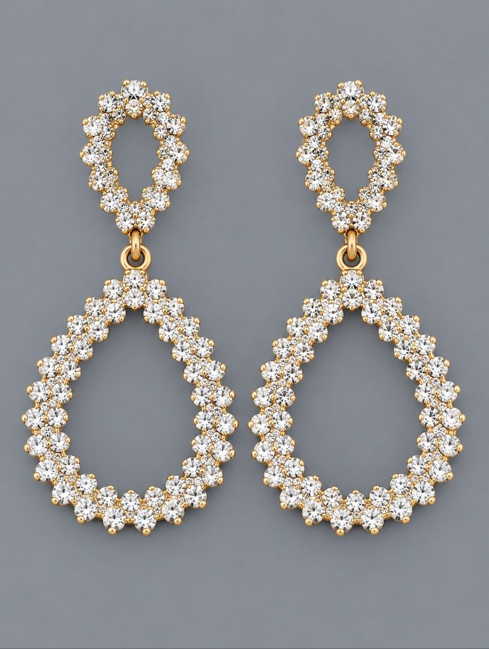 3/$30 Old Hollywood Rhinestone Teardrop Holiday Bridal Dangle Post Earrings